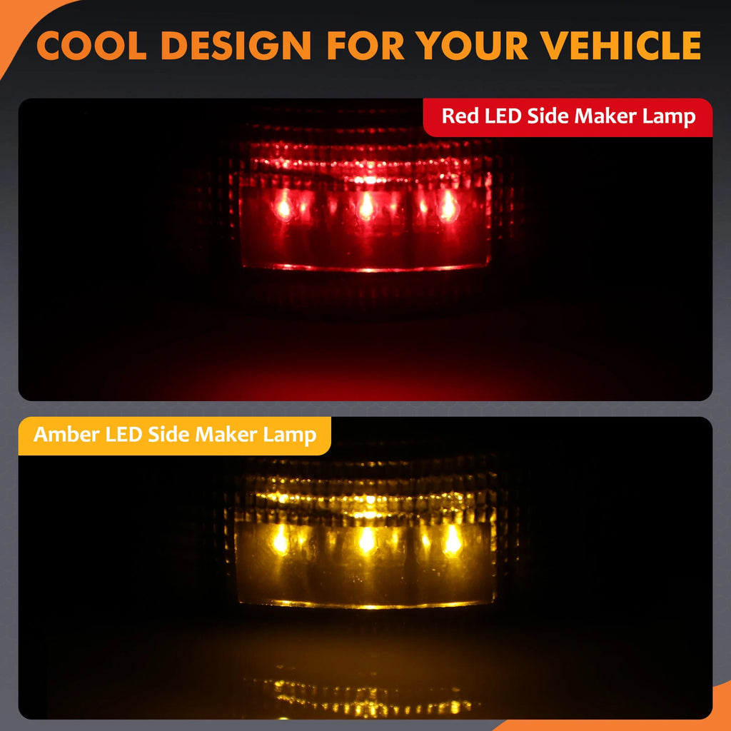 Dually Bed LED Side Marker Lights for Chevy Silverado GMC 2500HD 3500HD (2001-2014)