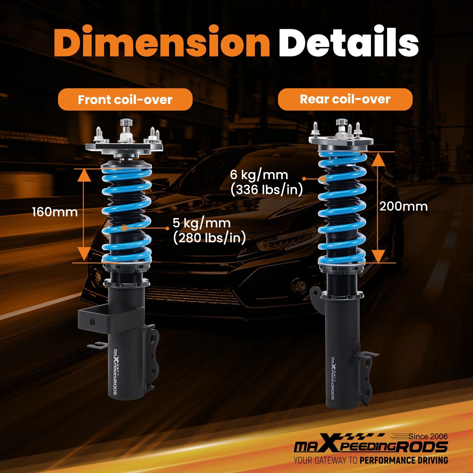Coilover Suspension Kit for Toyota MR2 (1987-1989)
