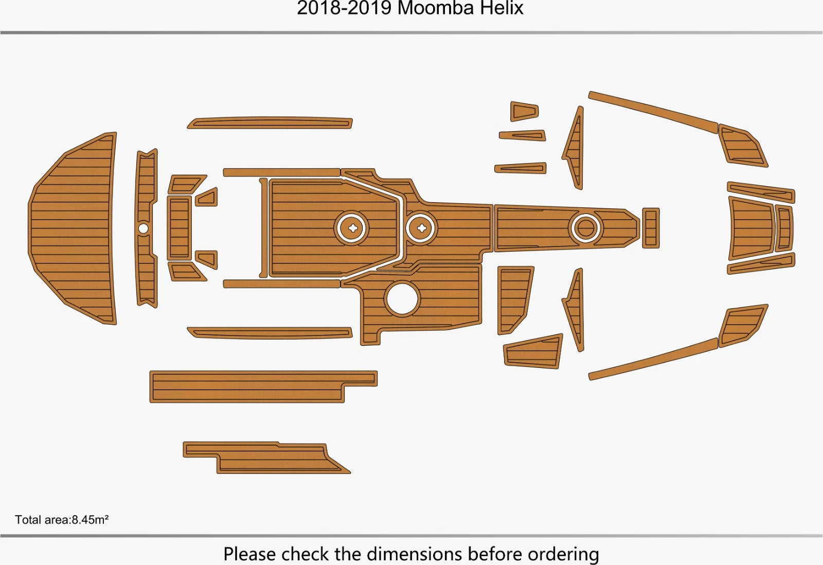 EVA Foam Teak Deck Floor Mat for Moomba Helix (2018)