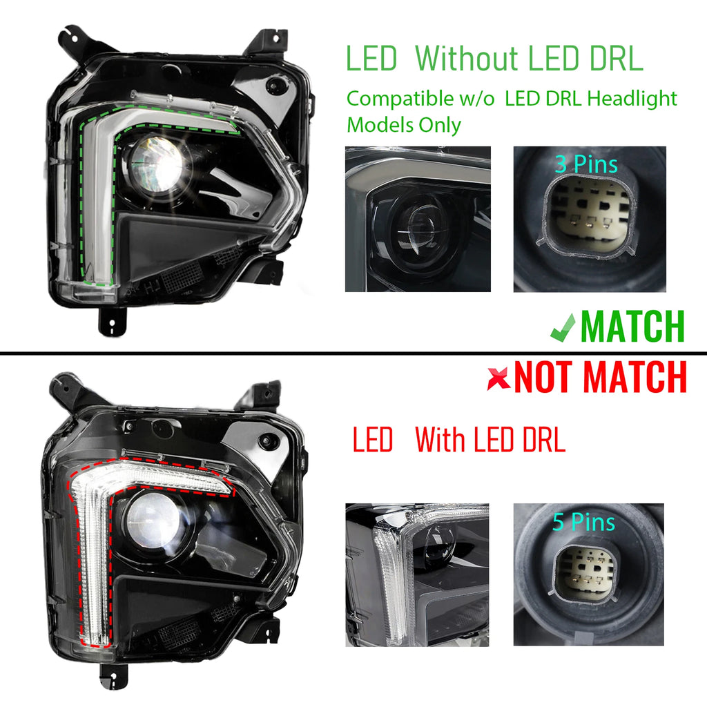 LED Headlight Pair for Chevy Traverse (2022–2024) w/o LED DRL Projector