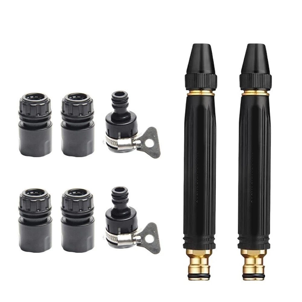 2X Alloy Car Wash Nozzle with Nipple Connector for Garden Hose