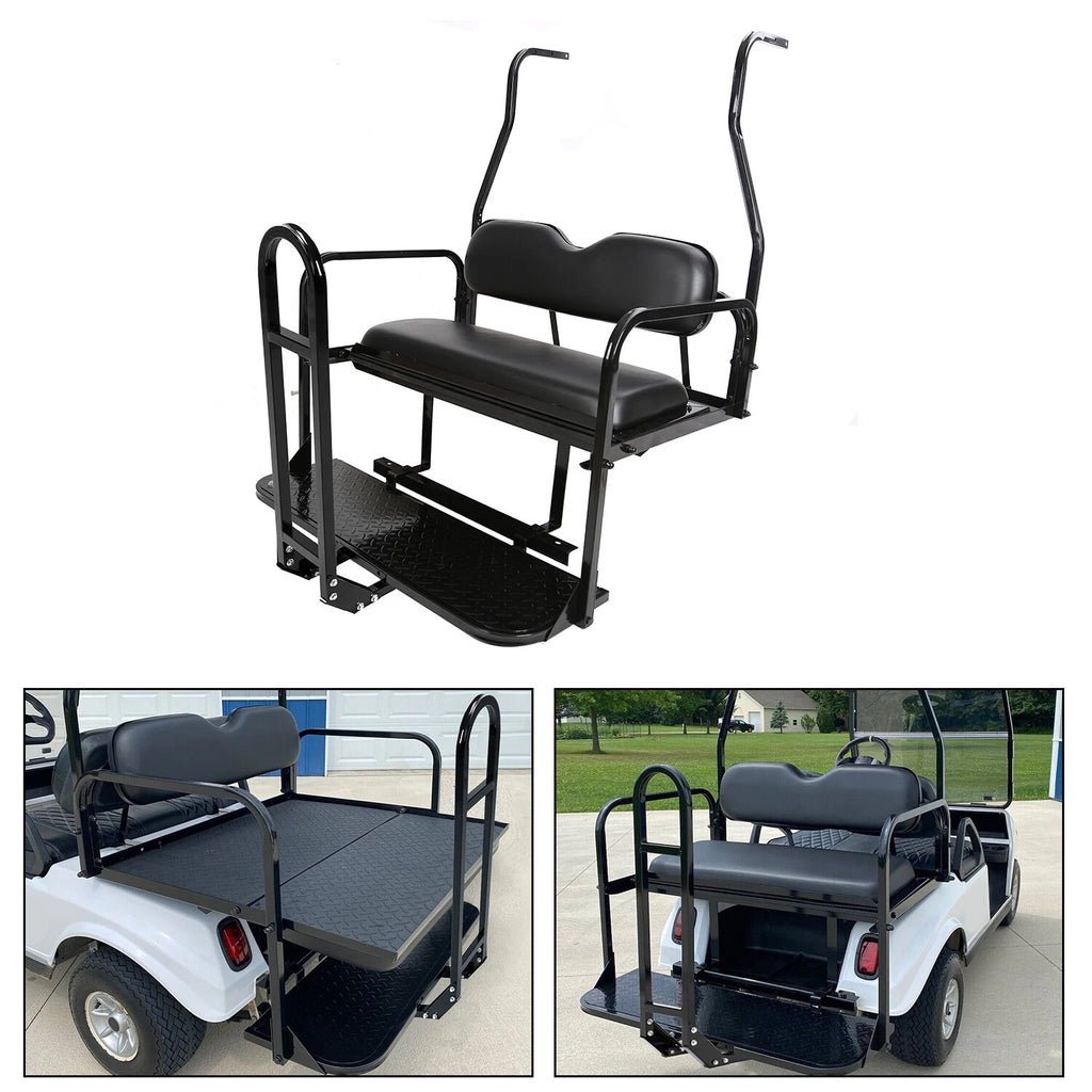 Rear Flip Seat Kit for Club Car DS (2000–2013) w/Grab Bar