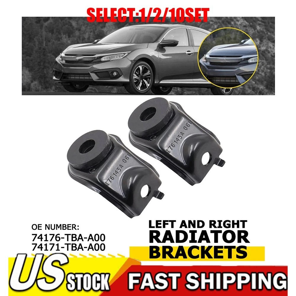 2X Upper Radiator Mount Bracket for Honda Civic (2016–2021)
