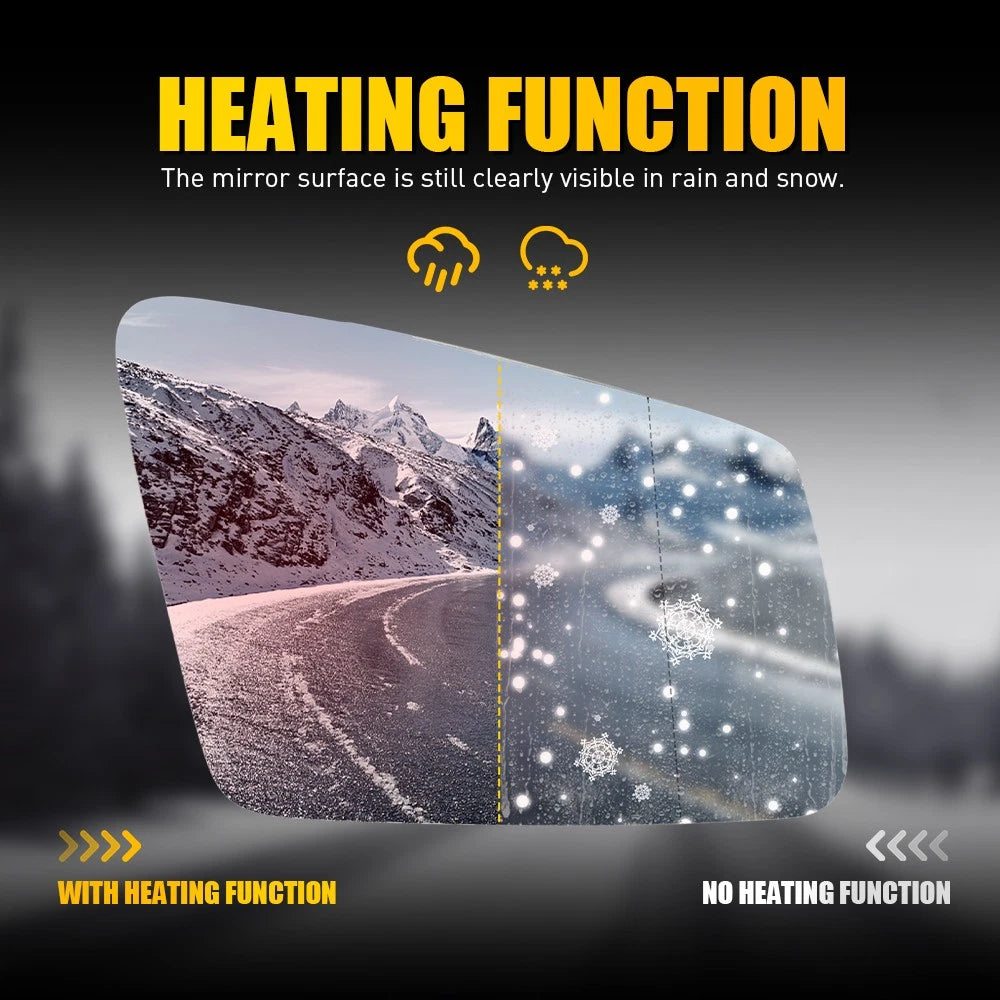Heated Mirror Glass for Benz E350 E250 Right Side with Blind Spot