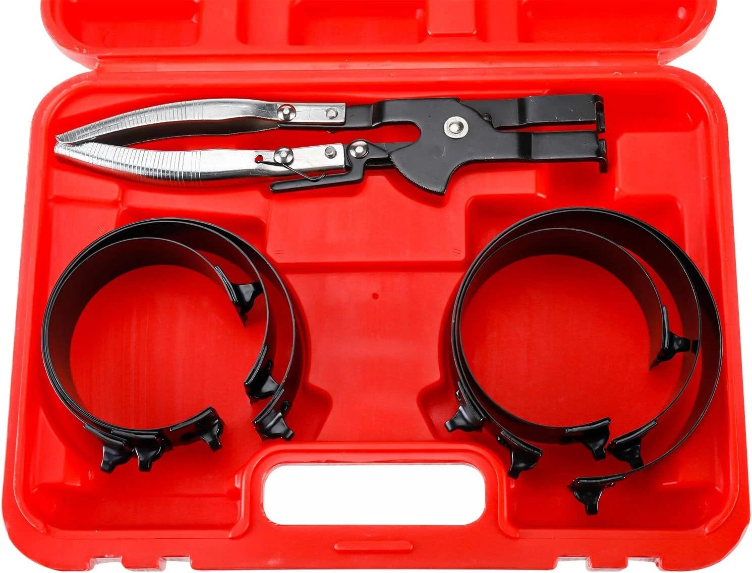 Piston Ring Compressor Kit for Universal Applications (1 PC Plier & 6 Bands)