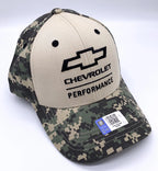 Licensed Chevrolet Performance Hat Cap in Green Tan Digital Camo for Chevy