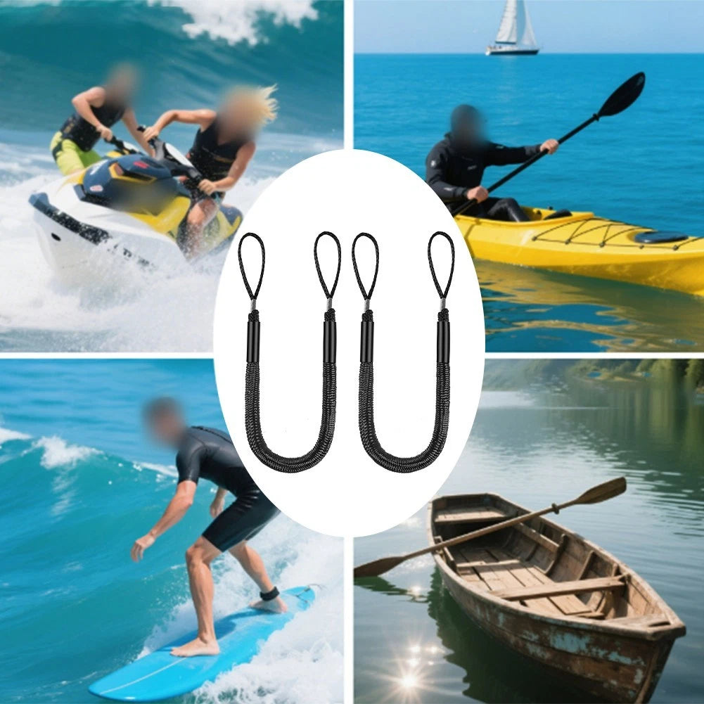 2X 4 Foot Elastic Boat Rope with Foam Float for Water Bike and Motorboat