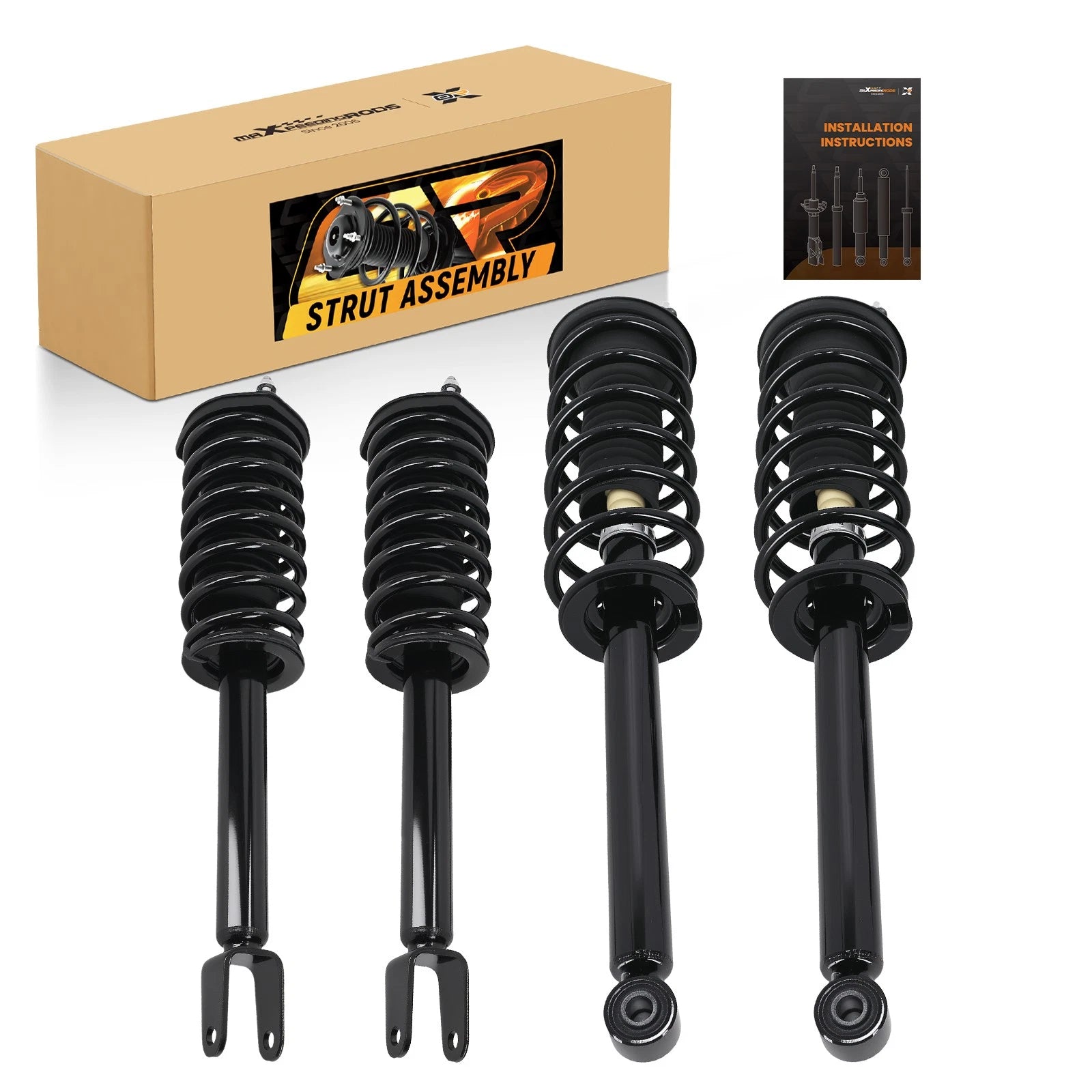 Set of 4 Complete Struts w/ Coil Spring for Lexus LS460 (2007–2017)