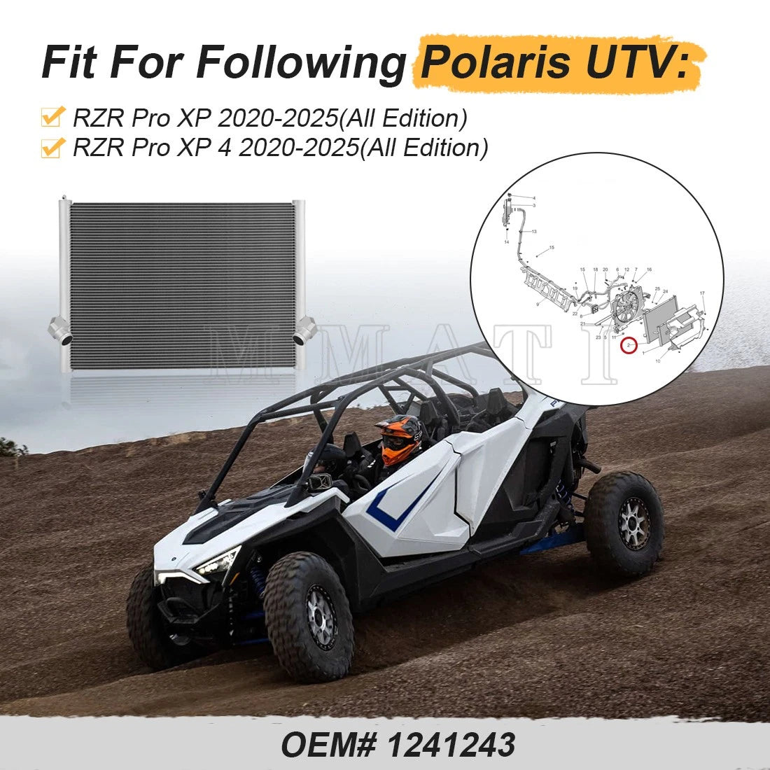 High Performance Radiator for Polaris RZR Pro XP, RZR Pro XP 4 (2020–2025) 1241243