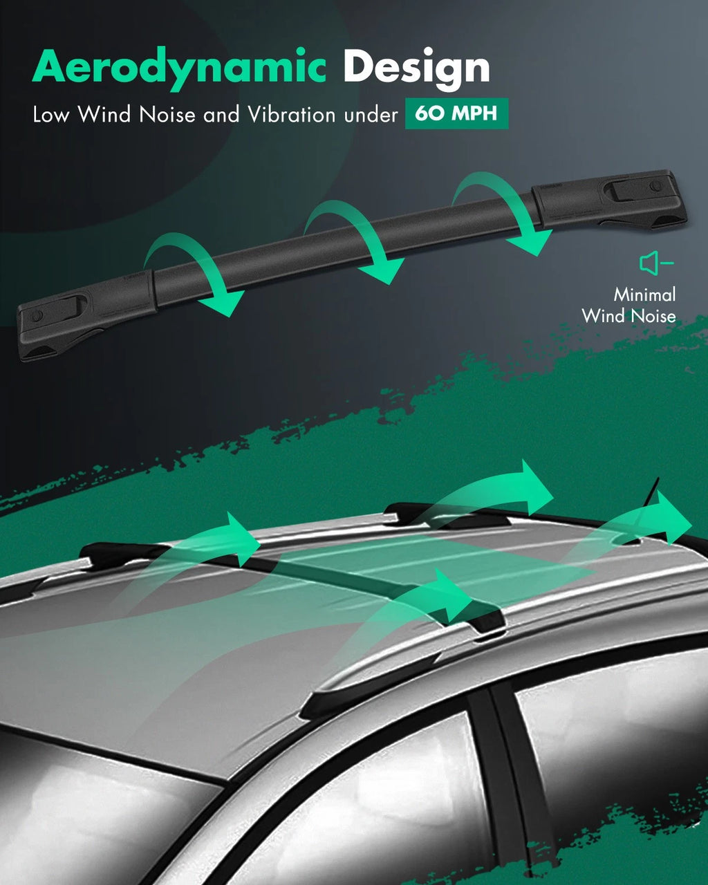 Roof Rack Cross Bar Set for Toyota RAV4 (2013–2018) Aluminum Cargo Carrier