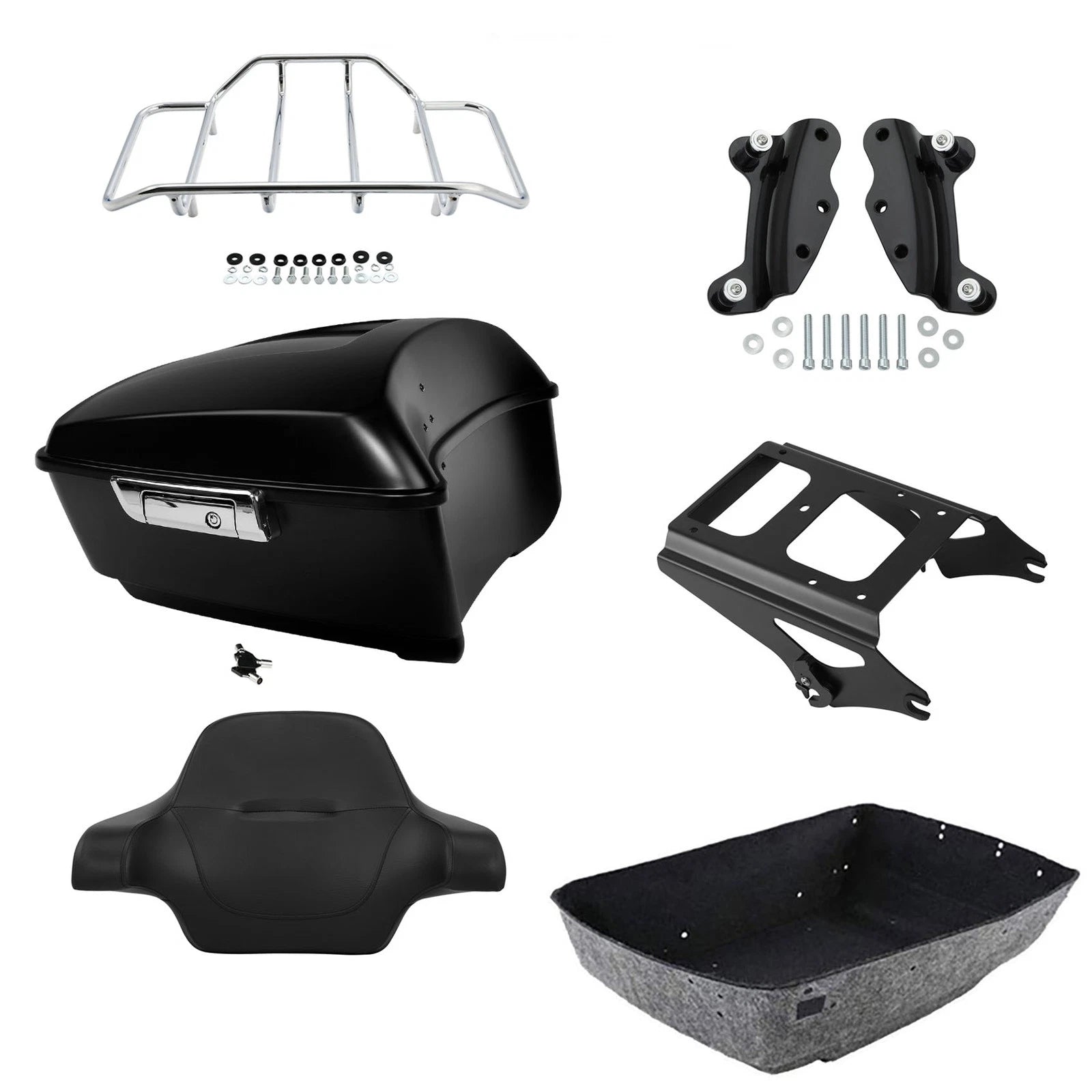 Trunk Backrest Mount Rack Docking Kit for Harley Touring (2009–2013)