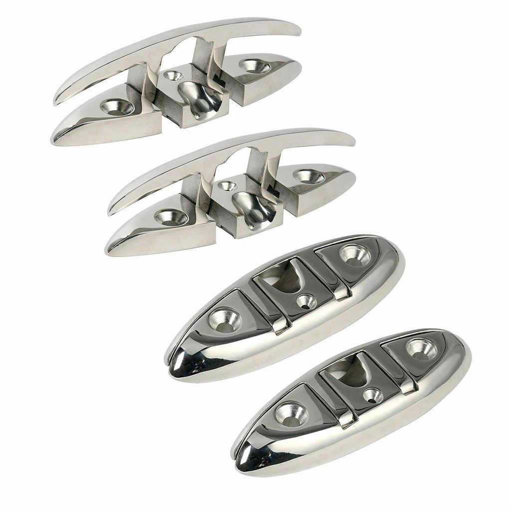 4X Stainless Steel Flip-up Dock Cleat 6" for Boat Mooring
