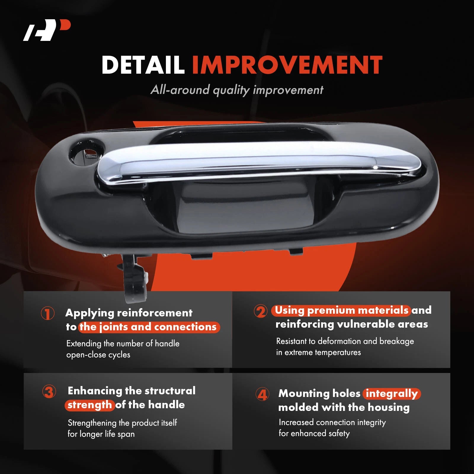 2X Front Exterior Door Handle for Honda CR-V (1997-2001)