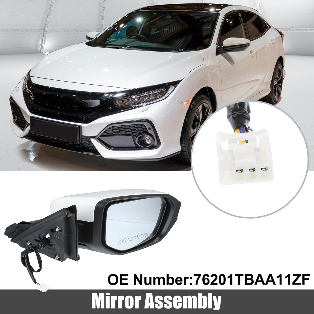 3 Pin Right Side Door Mirror Assembly for Honda Civic (2016–2021)