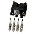 Set of 4 Platinum Spark Plugs & Ignition Coil for Subaru Forester Impreza (2009–2011)