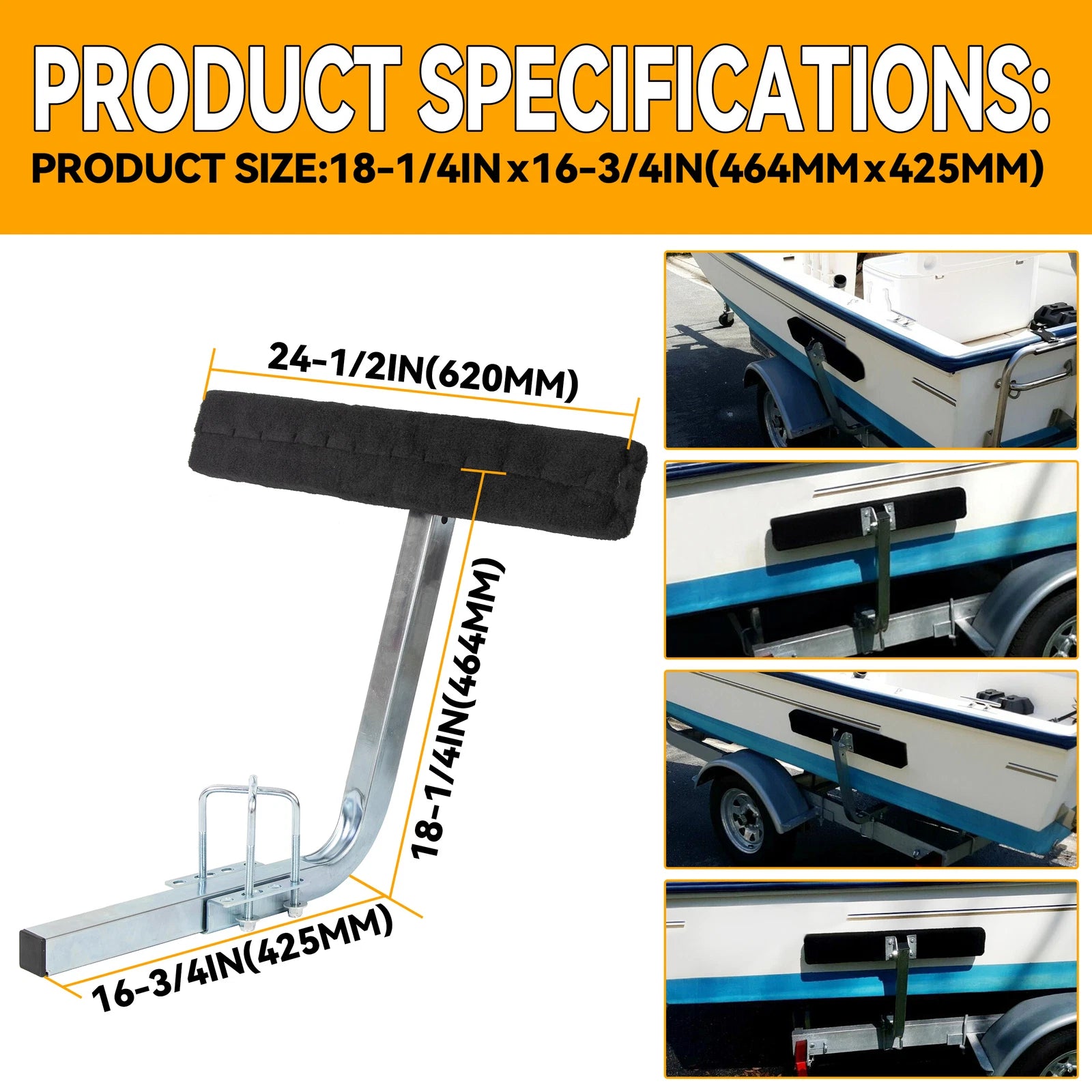 2' Side Guide Bunk Board for Boat Trailer (Fits Most Models)