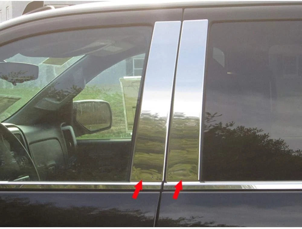 4pc. Luxury FX Stainless Steel Pillar Post Trim for 2014-2018 Chevy Silverado 4D