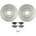 Set of 2 Front Vented Rotors & Ceramic Brake Pads for Ford Focus