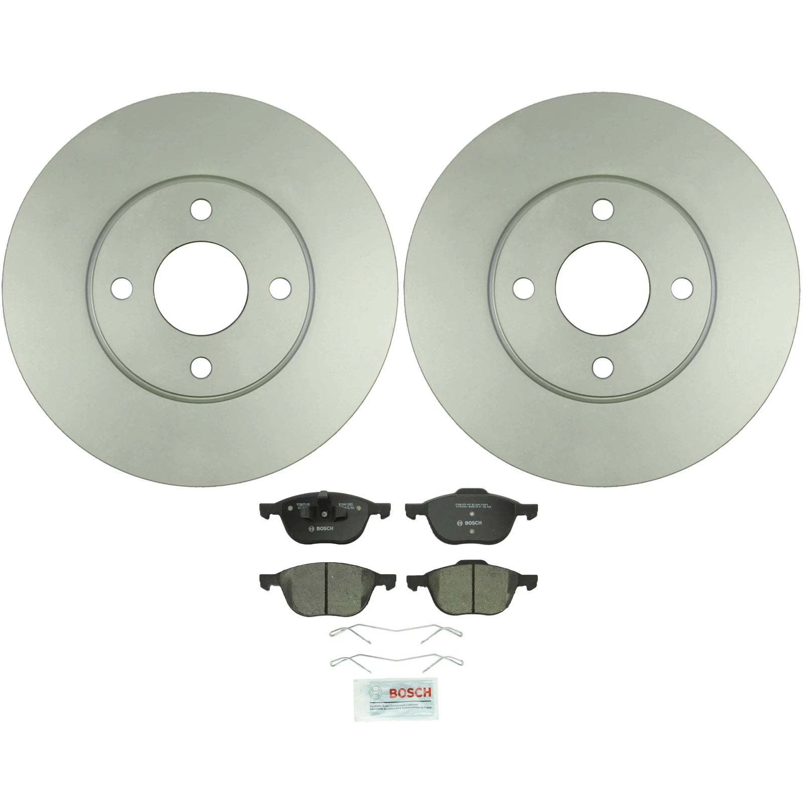 Set of 2 Front Vented Rotors & Ceramic Brake Pads for Ford Focus