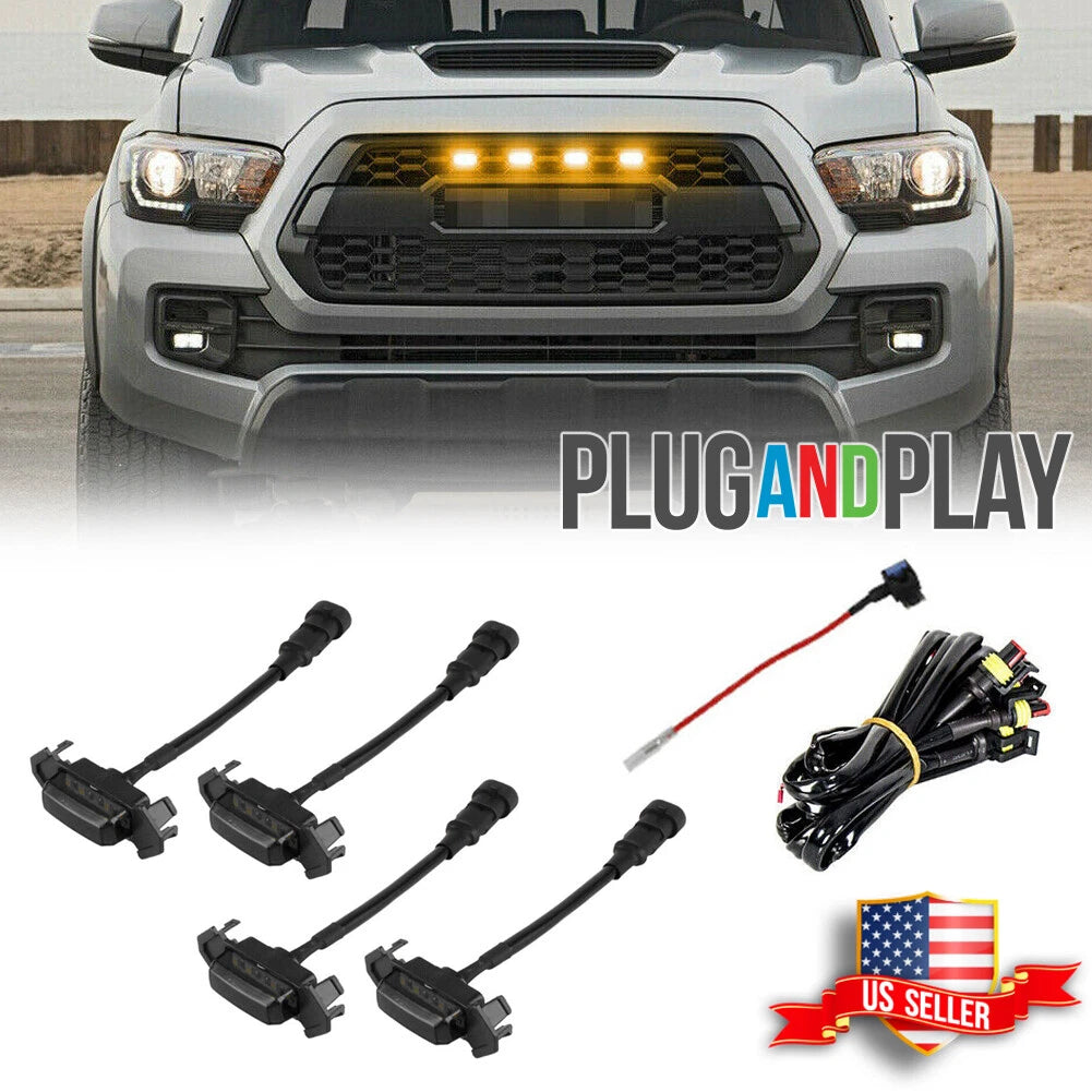 Smoked Lens Amber LED Front Grille Light for Toyota Tacoma (2016–2019)