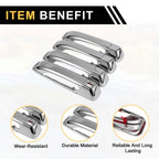 Set of 4 Car Door Handle Protectors for Dodge Ram 1500 (2009–2018) Silver Tone