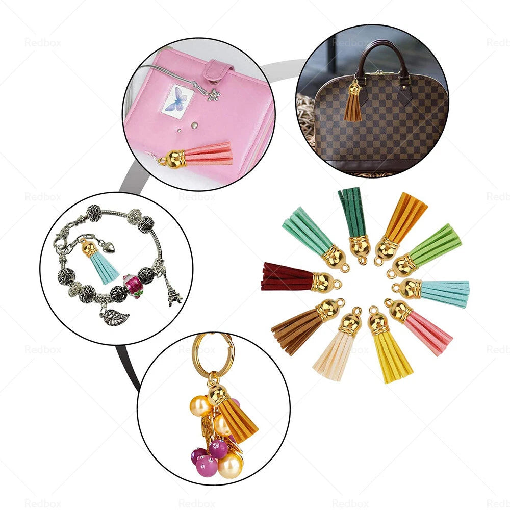 250PCS Leather Keychain Tassels for DIY Jewelry
