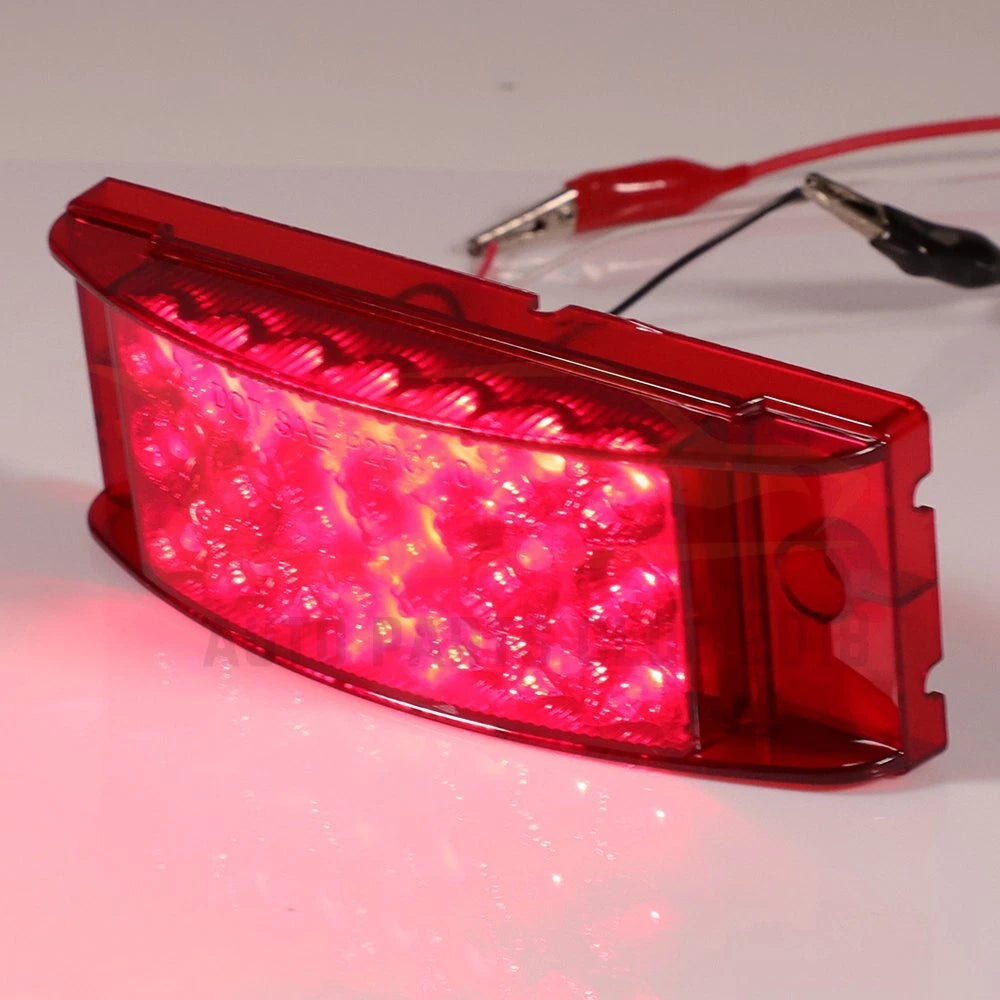 2X Red 6 Inch LED Side Marker Turn Signal Light for Trailer Truck