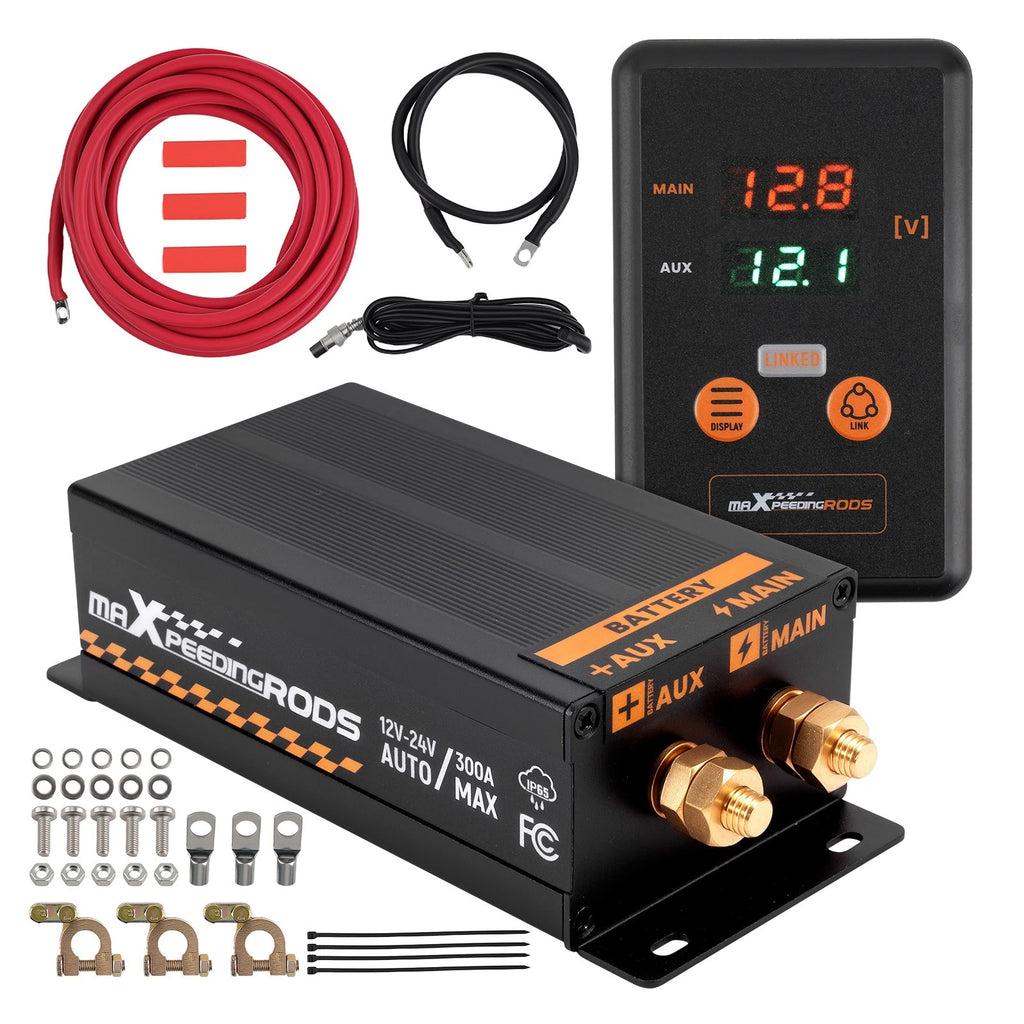 Dual Battery Management System 300A Isolator for All Cars (12V/24V)