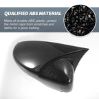 Pair Rearview Mirror Cover Overlay Black Carbon Fiber for Volkswagen Golf (2009–2013)
