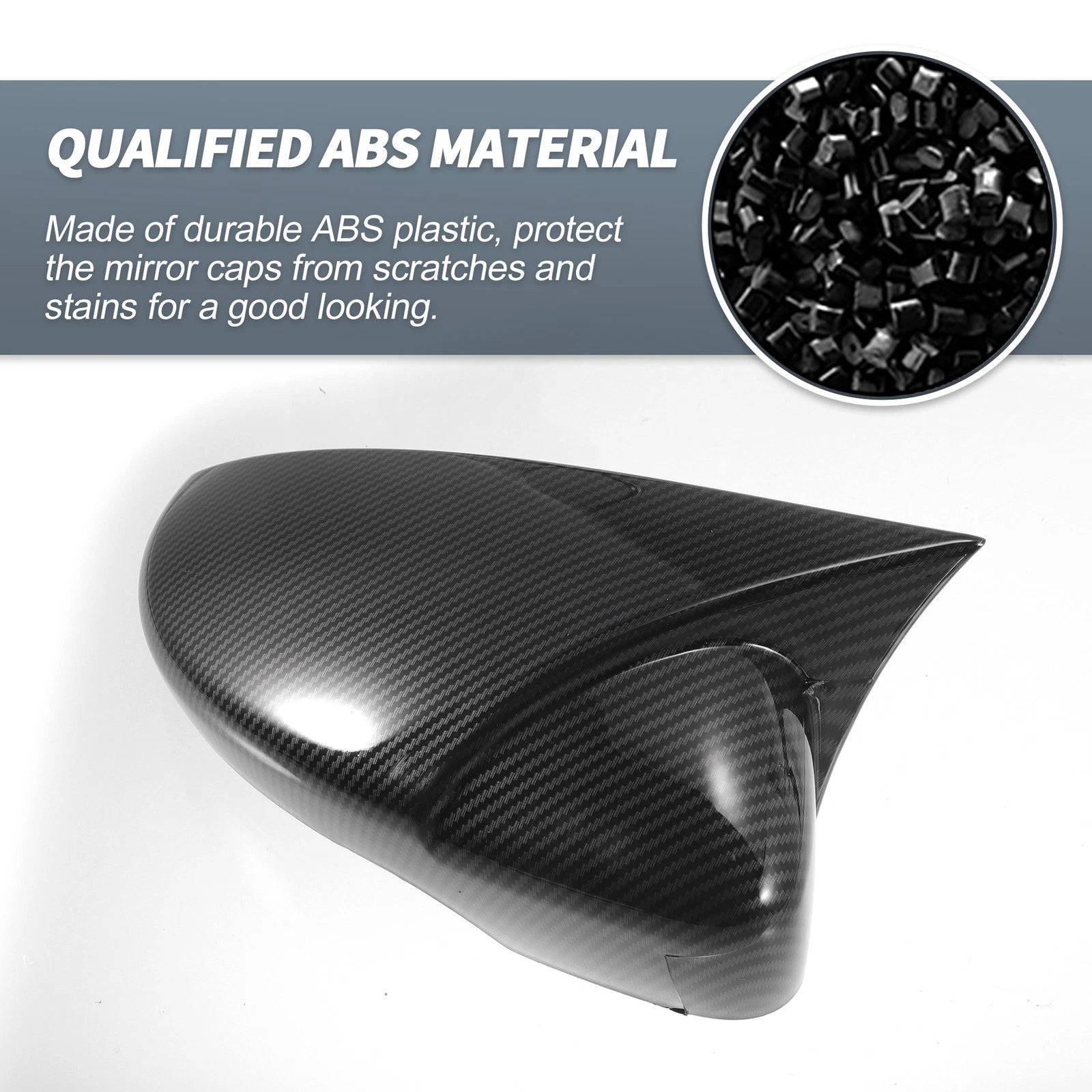Pair Rearview Mirror Cover Overlay Black Carbon Fiber for Volkswagen Golf (2009–2013)