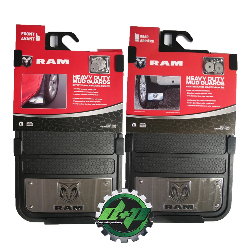Set of 4 Mud Flap Guards for Ram Heavy Duty - Stainless Steel
