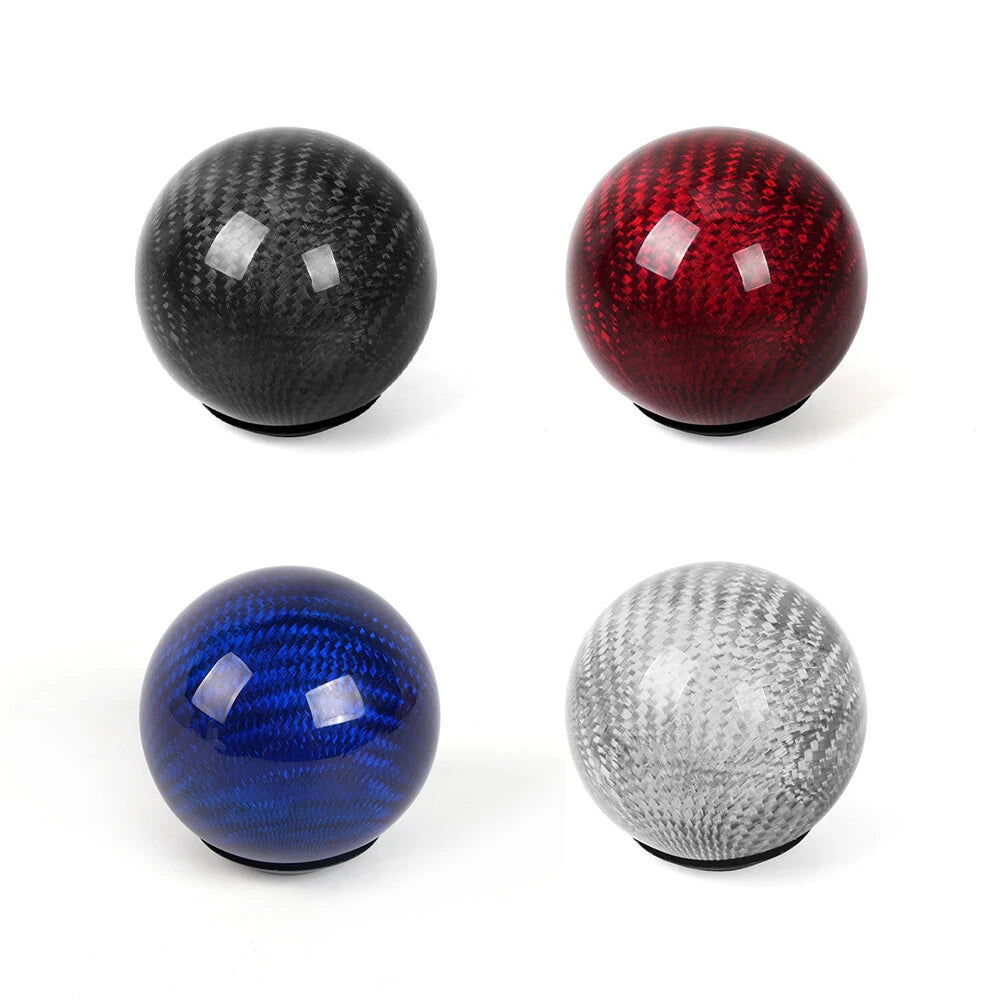 Round Ball Gear Shift Knob for Car (Black Carbon Fiber)