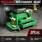 2X 7.87x2.36in Mechanics Roller Seat for Work Cabinet (350lbs Capacity)