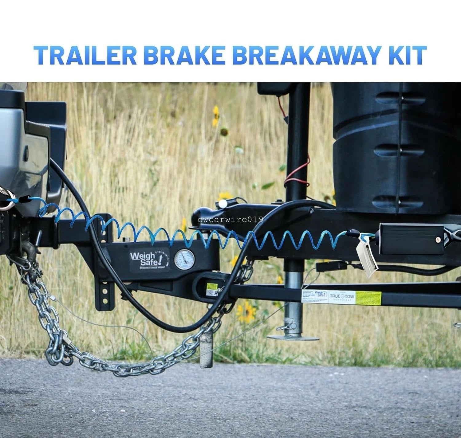 Emergency Electric Brake Switch for RV Trailer with 4 FT Safety Lanyard