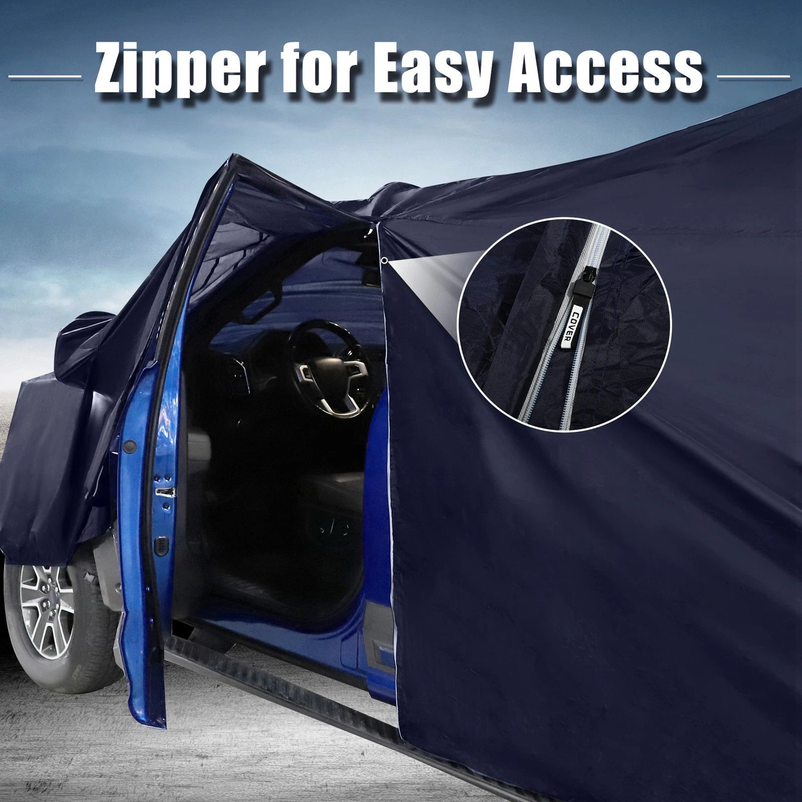 Pickup Truck Cover for Ford F150 Crew Cab 2004–2021 Sun Protection Navy Blue