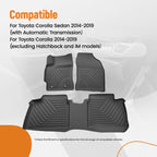 Set of 4 All Weather Floor Mats Liner for Toyota Corolla (2014–2019)