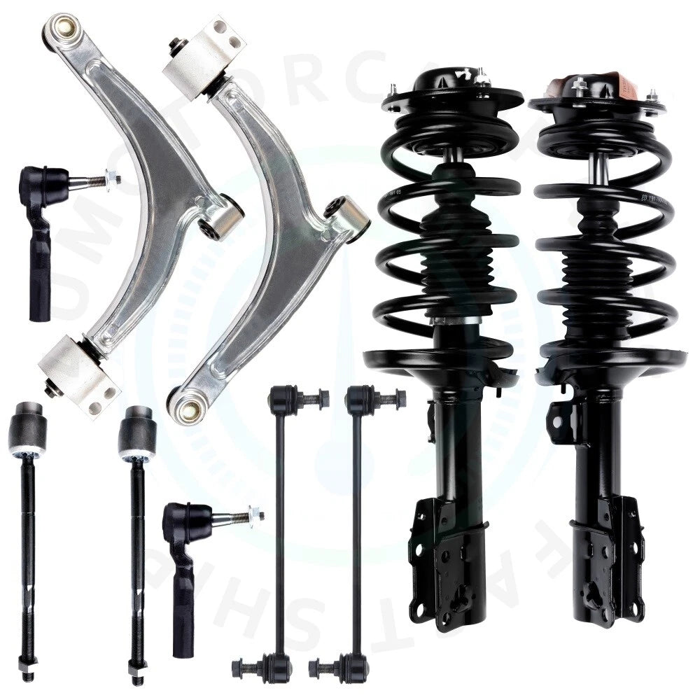 Set of 10 Front Strut Assembly & Sway Bar Control Arm for Chevrolet Malibu (2006–2012)
