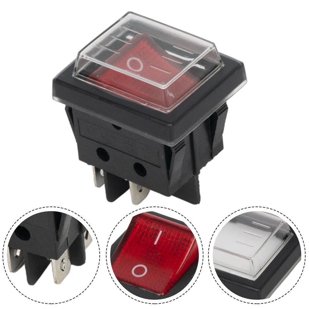 2X Illuminated Rocker Switch 4 Pins for Universal Applications