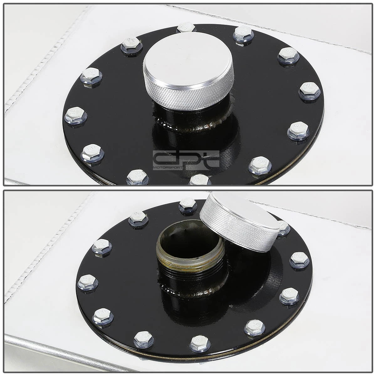 12 Gallon Top-Feed Polished Aluminum Fuel Cell Tank for Race Drift Vehicles