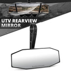 Universal UTV Black Convex Glass Rearview Mirror Roll Cage Bar Mount