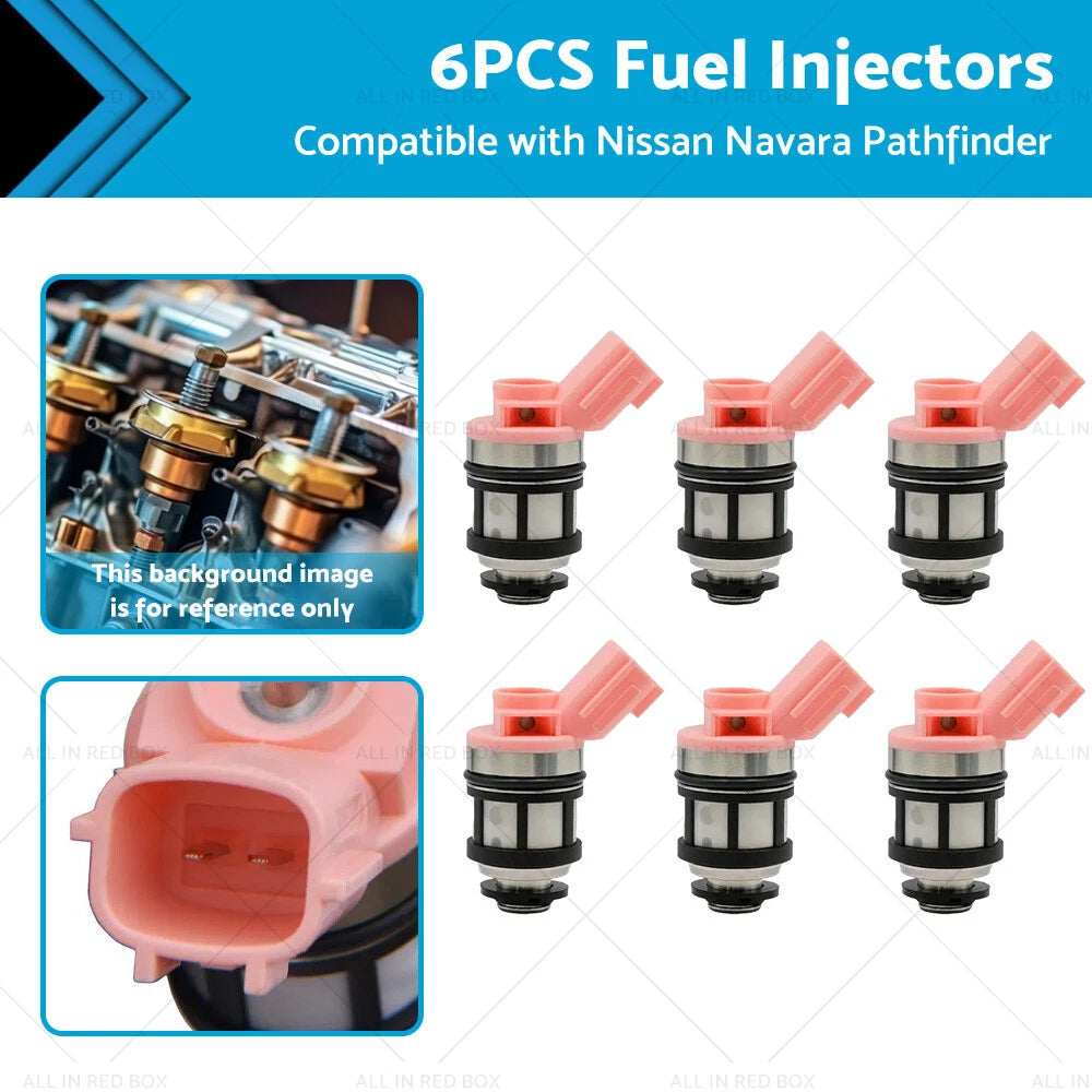 6PCS Fuel Injectors for Nissan Navara D21 D22 Pathfinder (1997–2004) 16600-9S200