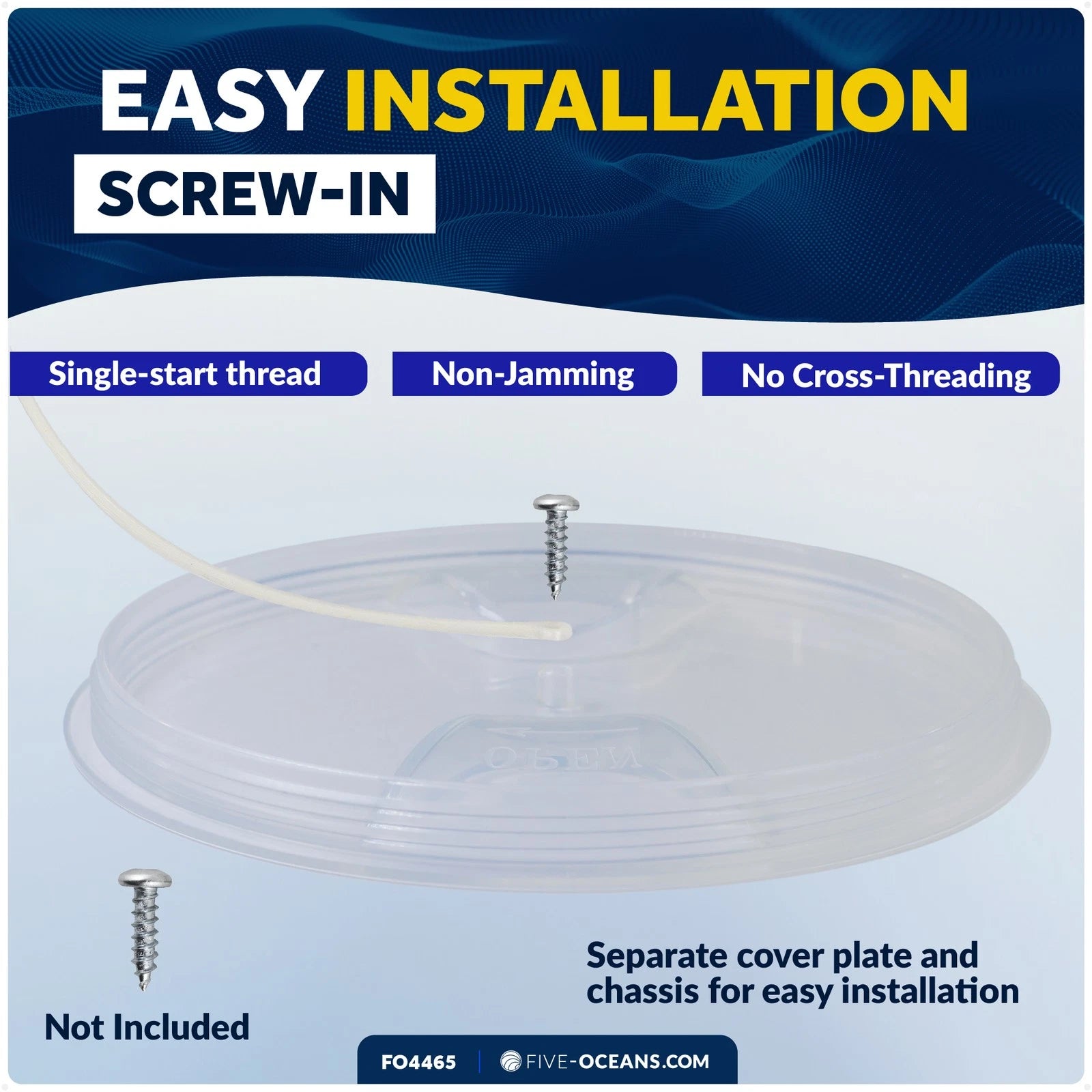 6" Round Inspection Deck Plate with Clear Lid for Marine Boat