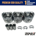 Set of 3 Piston + Ring Kit STD 67mm for Kubota D722