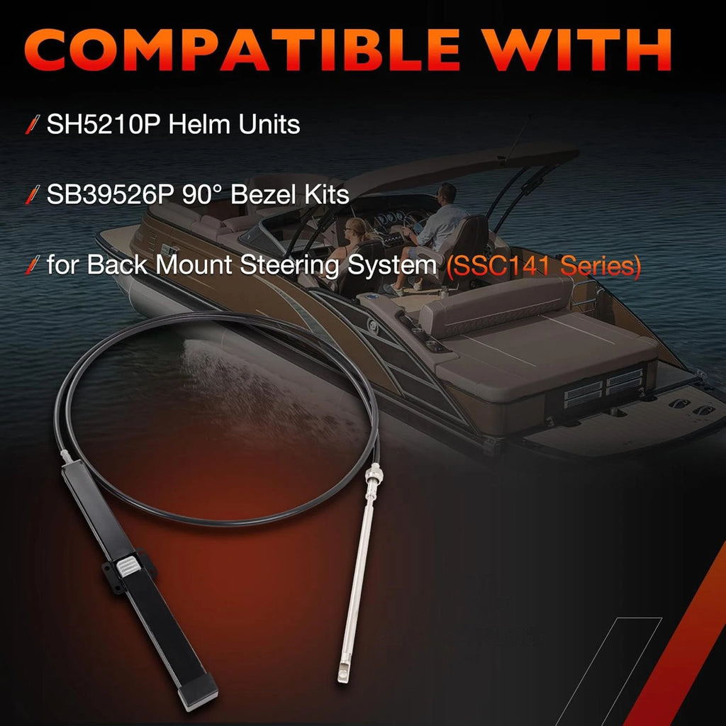 15 FT Back Mount Steering Cable Kit for Seastar Teleflex
