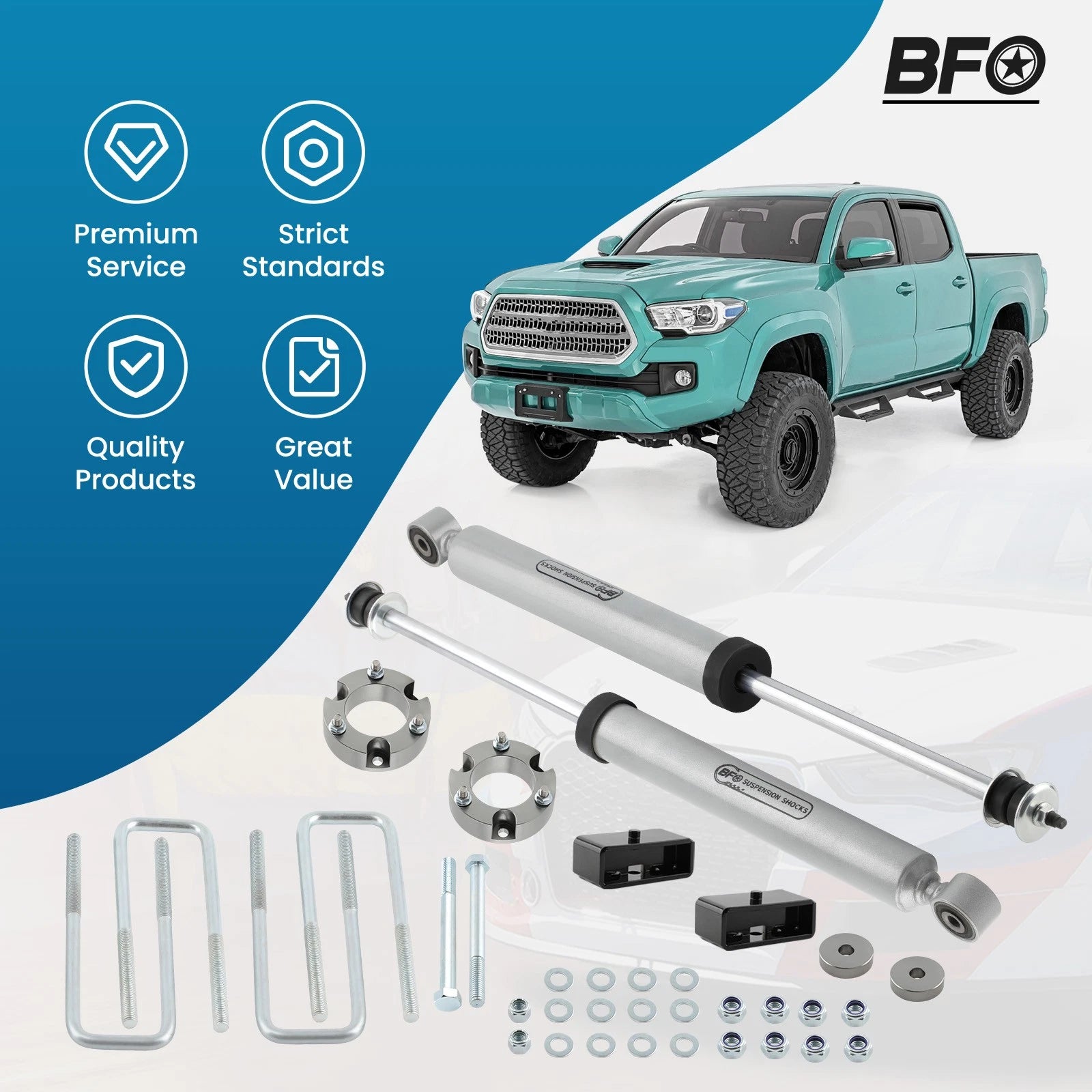 3" Suspension Lift Kit w/ Shocks for Toyota Tacoma 2WD 4WD (2005–2022)