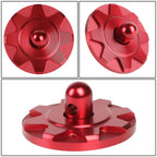 Hood Locking Latch Pin Kit for Universal Fit Vehicles (Red Aluminum)