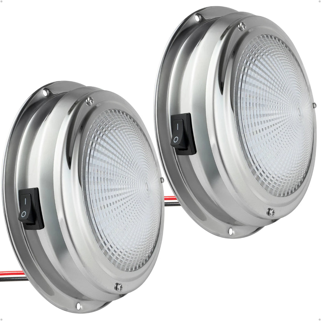 2X Marine LED Interior Dome Light for Boat (4")