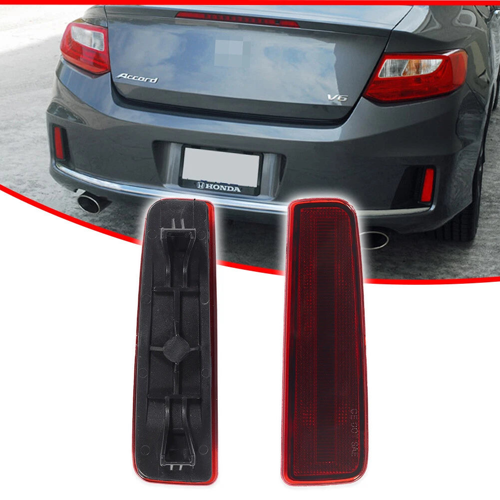 Set of 2 Red Rear Bumper Reflector Lights for Honda Accord Coupe (2013–2015)