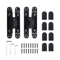 2pcs 7 Inch Hidden Door Hinges - Black Invisible Hinges for Doors