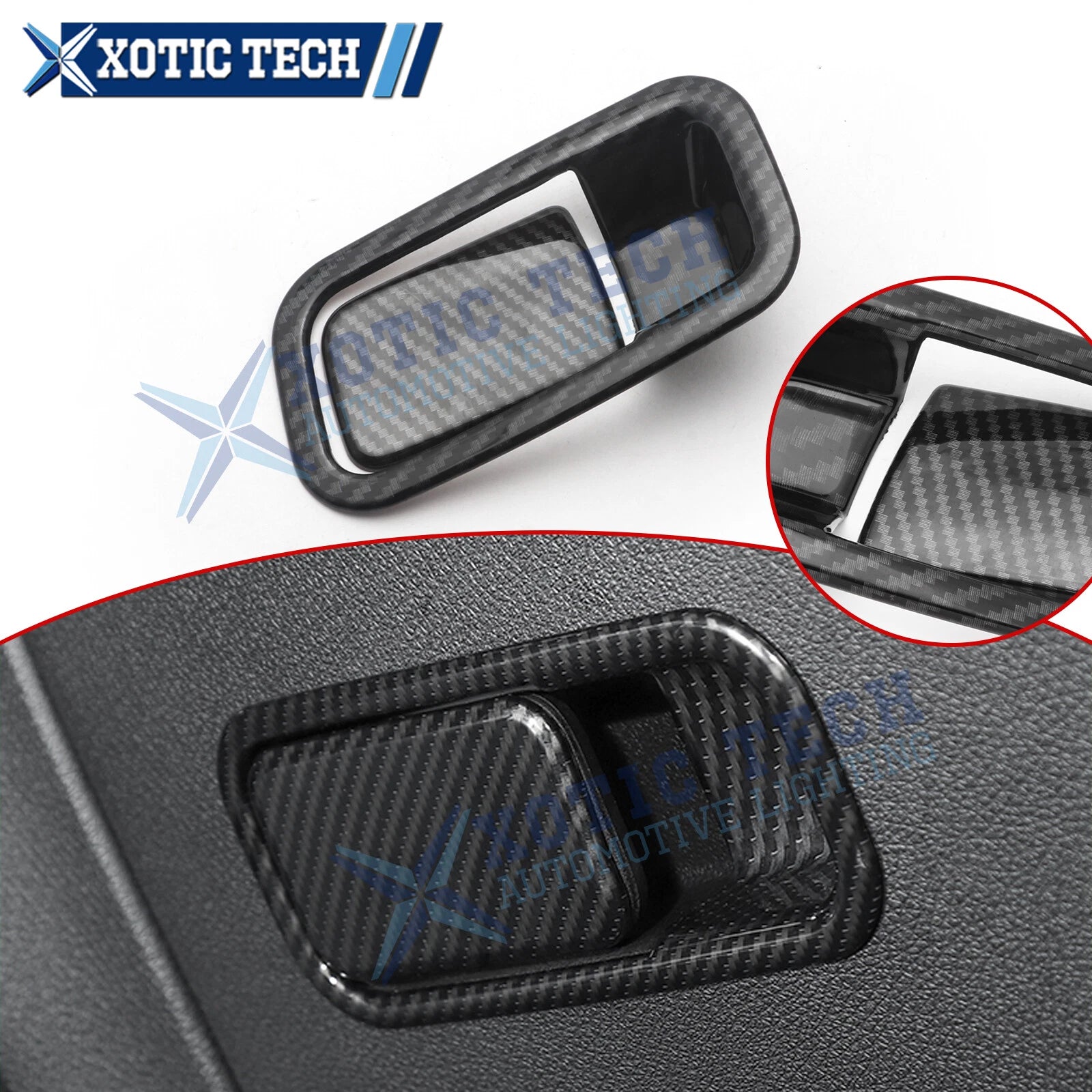 Carbon Fiber Storage Box Handle Overlay for Honda Civic 10th Gen (2016–2021)